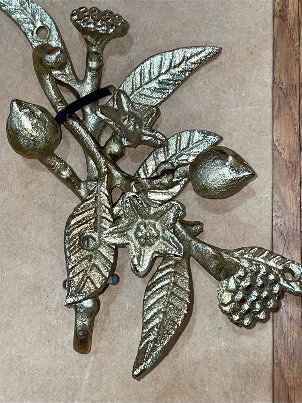 Gold Botanical Wall Hooks for Jewelry and Accessories - Set of 4